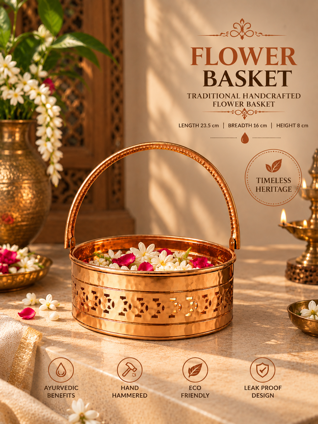 FLOWER BASKET - TRADITIONAL HANDICRAFT FLOWER BASKET