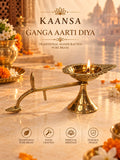 KAANSA GANGA AARTI DIYA: TRADITIONAL HANDCRAFTED PURE BRASS
