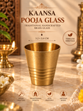 POOJA GLASS TRADITIONAL HANDCRAFTED BRASS GLASS