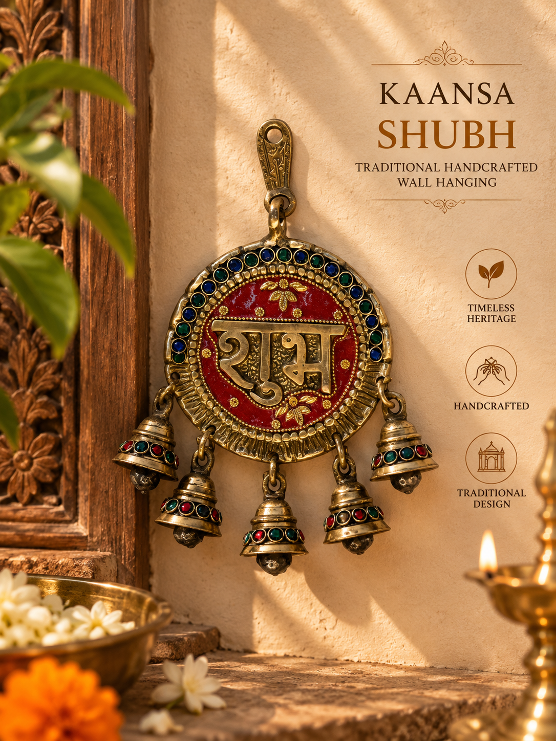 SHUBH - LABH: TRADITIONAL HANDCRAFTED WALL HANGING